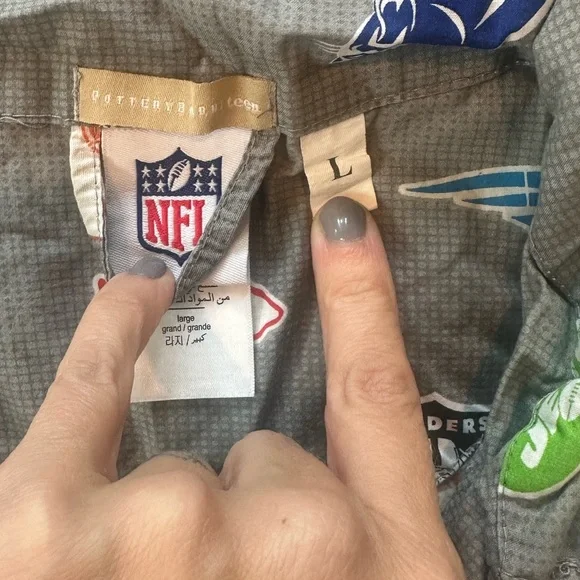 Pottery Barn NFL Pajama Set - Gray with Team Logos - Picture 4 of 5